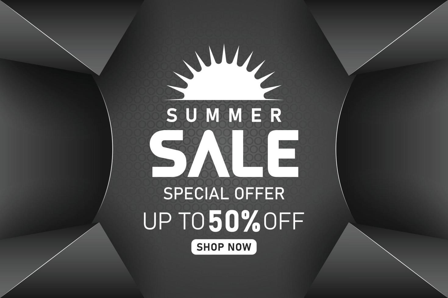 summer sale black promotion banner or poster vector