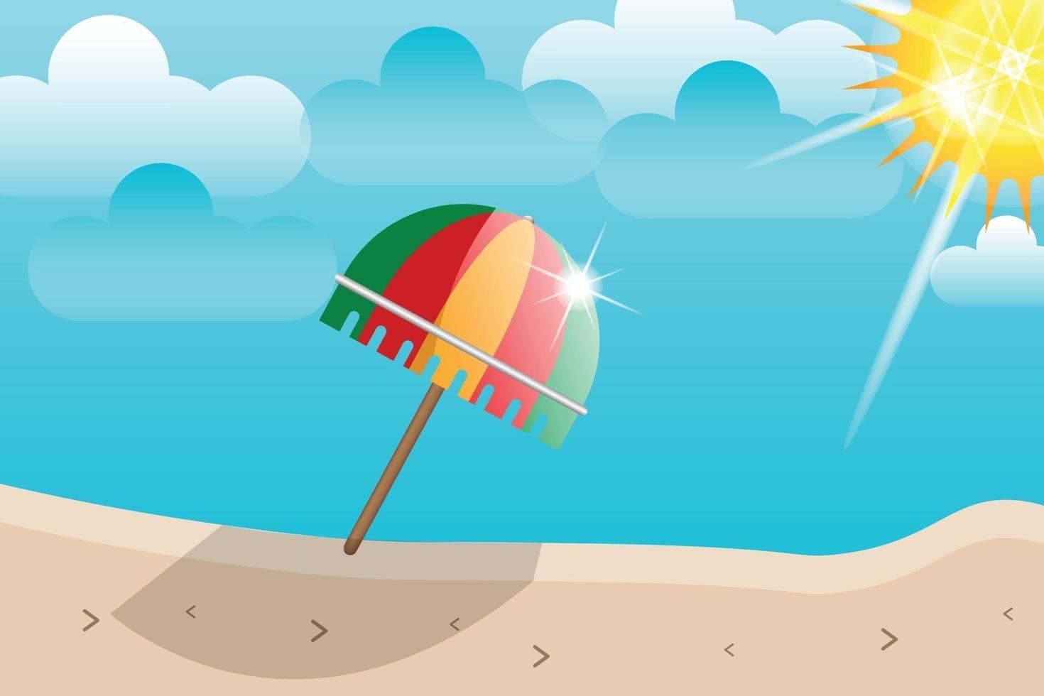 summer beach umbrella sunshine background vector