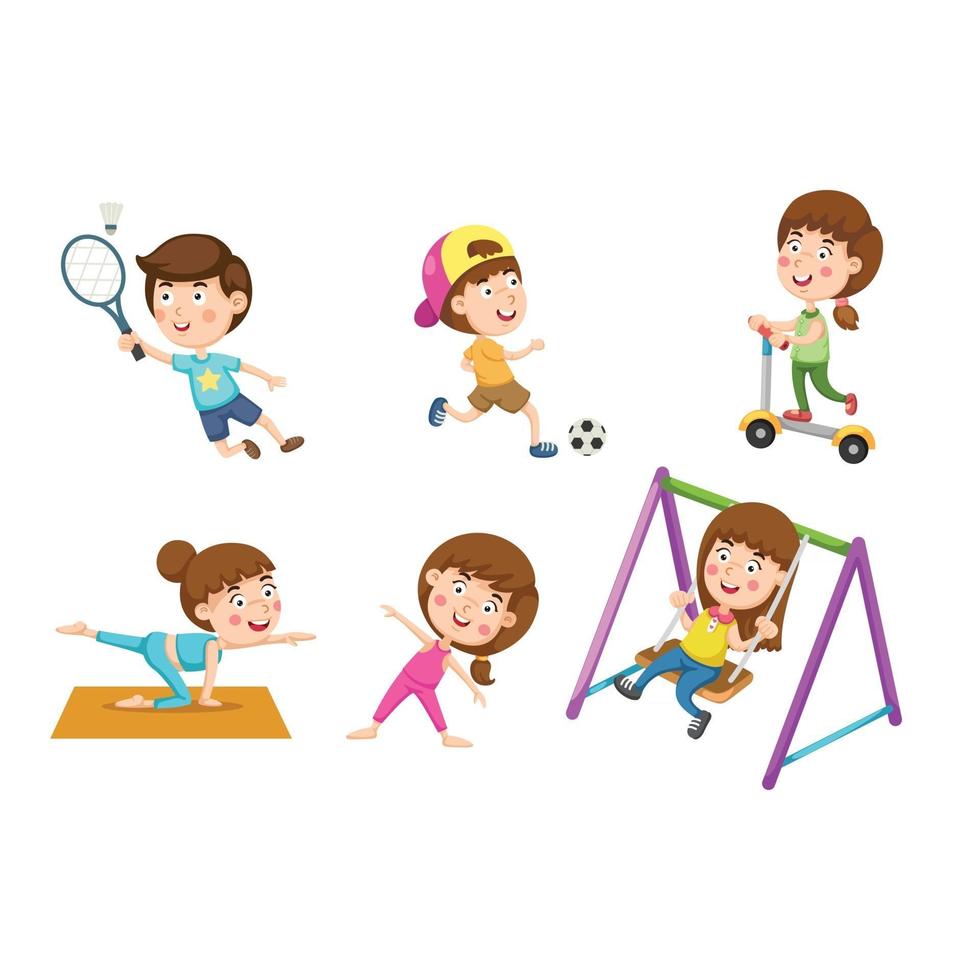 illustration isolated of activity healthy childhood vector