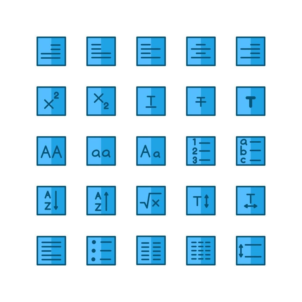 Text Editor icon set vector flat line for website mobile app presentation social media Suitable for user interface and user experience