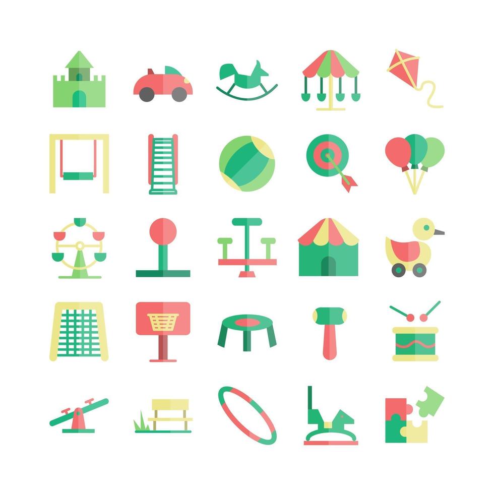 Playground icon set vector flat for website mobile app presentation social media Suitable for user interface and user experience