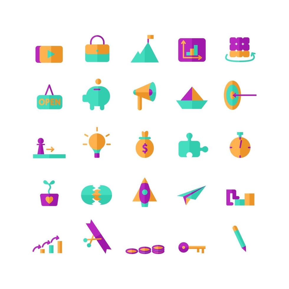 Start Up icon set vector flat for website mobile app presentation social media Suitable for user interface and user experience