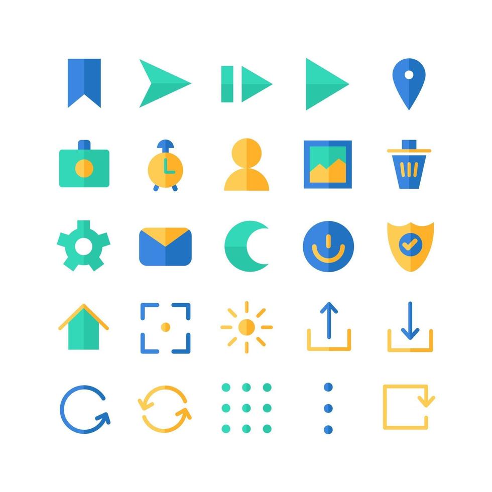 Mobile Interface icon set vector flat for website mobile app presentation social media Suitable for user interface and user experience