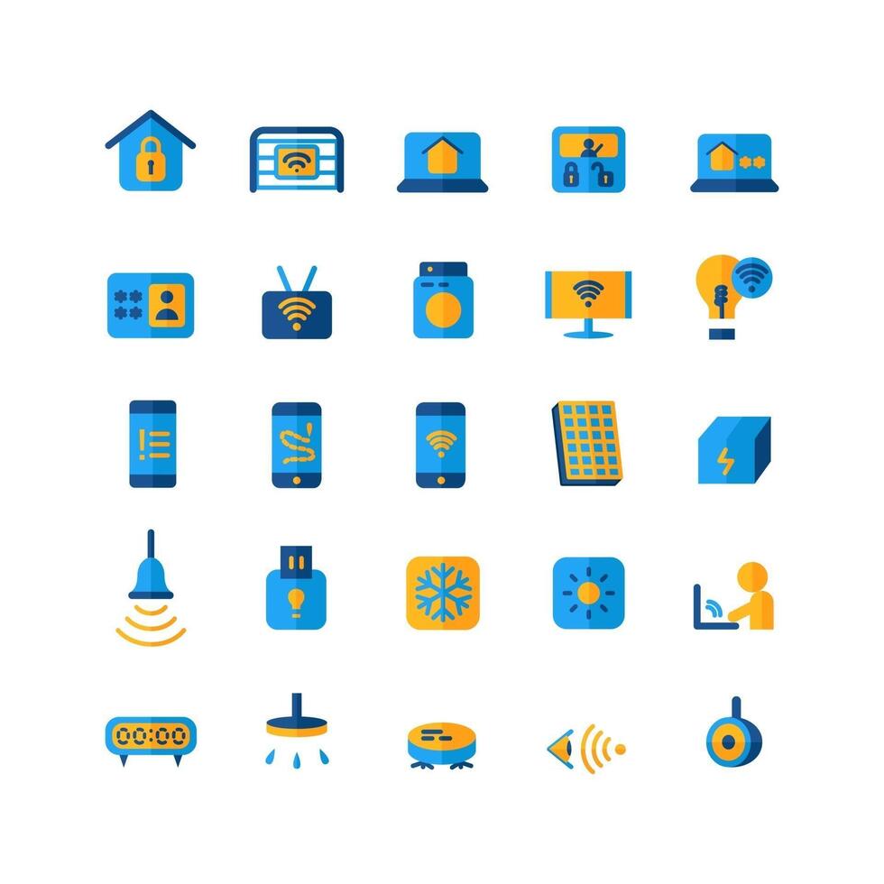 Smart Home icon set vector flat for website mobile app presentation social media Suitable for user interface and user experience