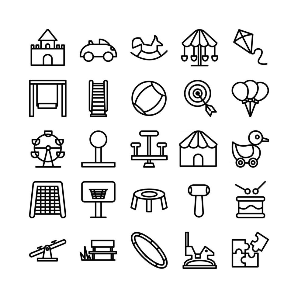 Playground icon set vector line for website mobile app presentation social media Suitable for user interface and user experience