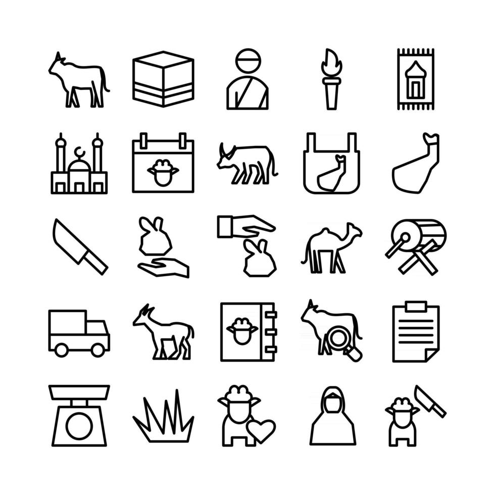 Qurban icon set icon set vector line for website mobile app presentation social media Suitable for user interface and user experience