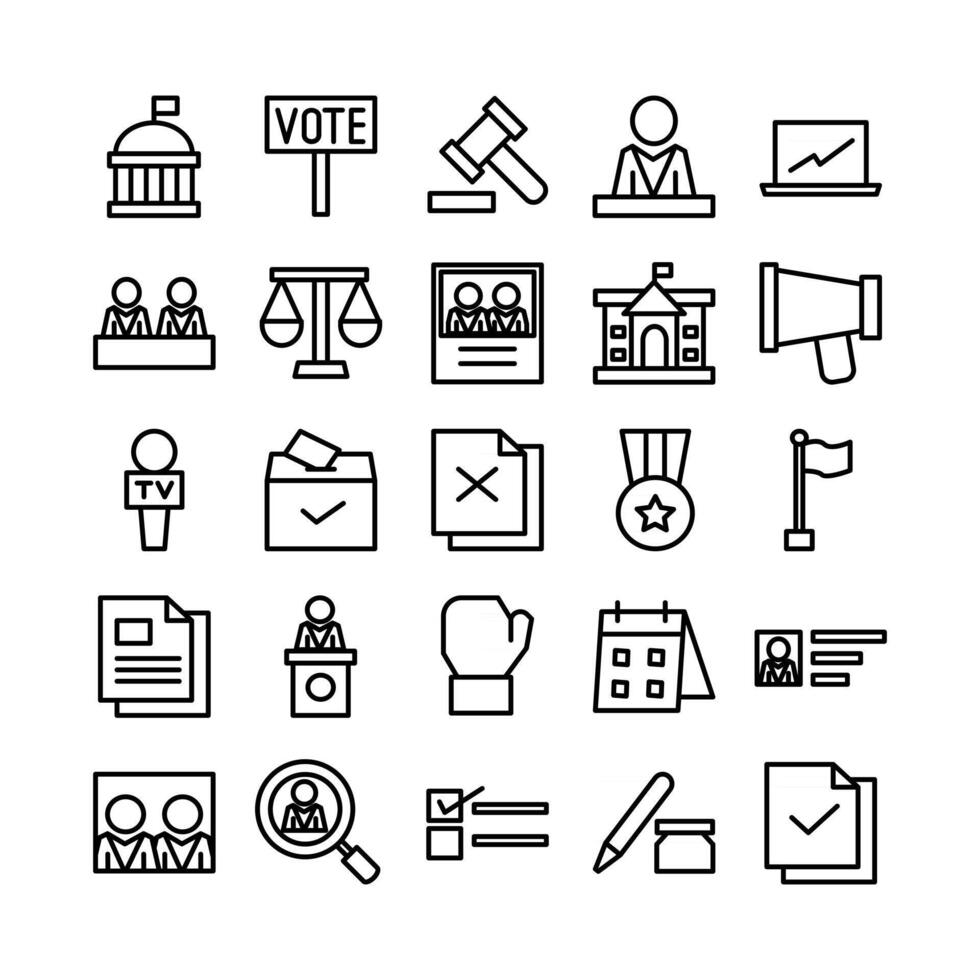 President icon set vector line for website mobile app presentation social media Suitable for user interface and user experience