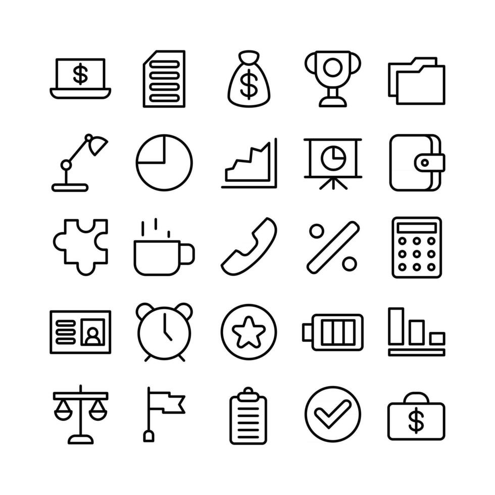 Office icon set vector line for website mobile app presentation social media Suitable for user interface and user experience