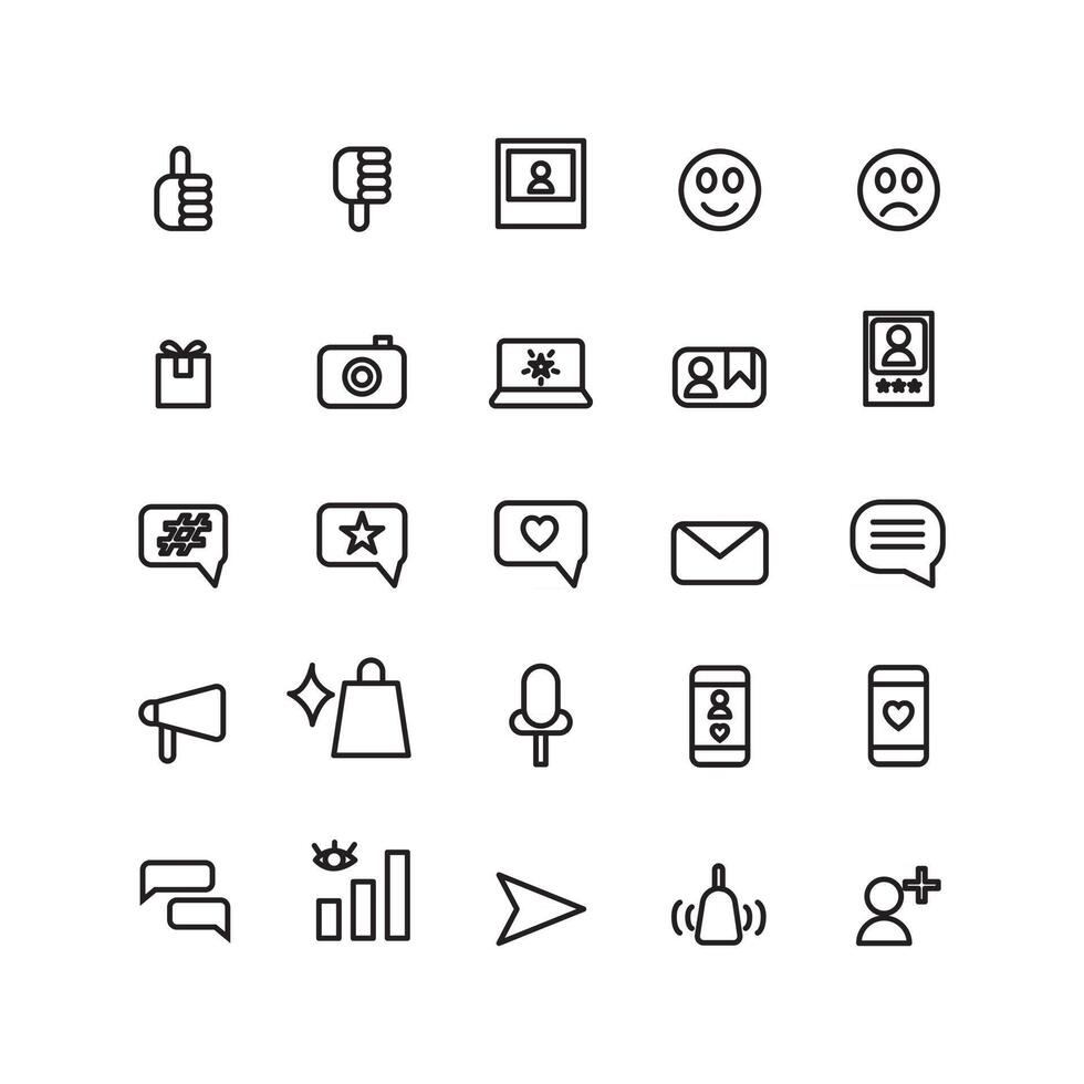 influencer icon set vector line for website mobile app presentation social media Suitable for user interface and user experience