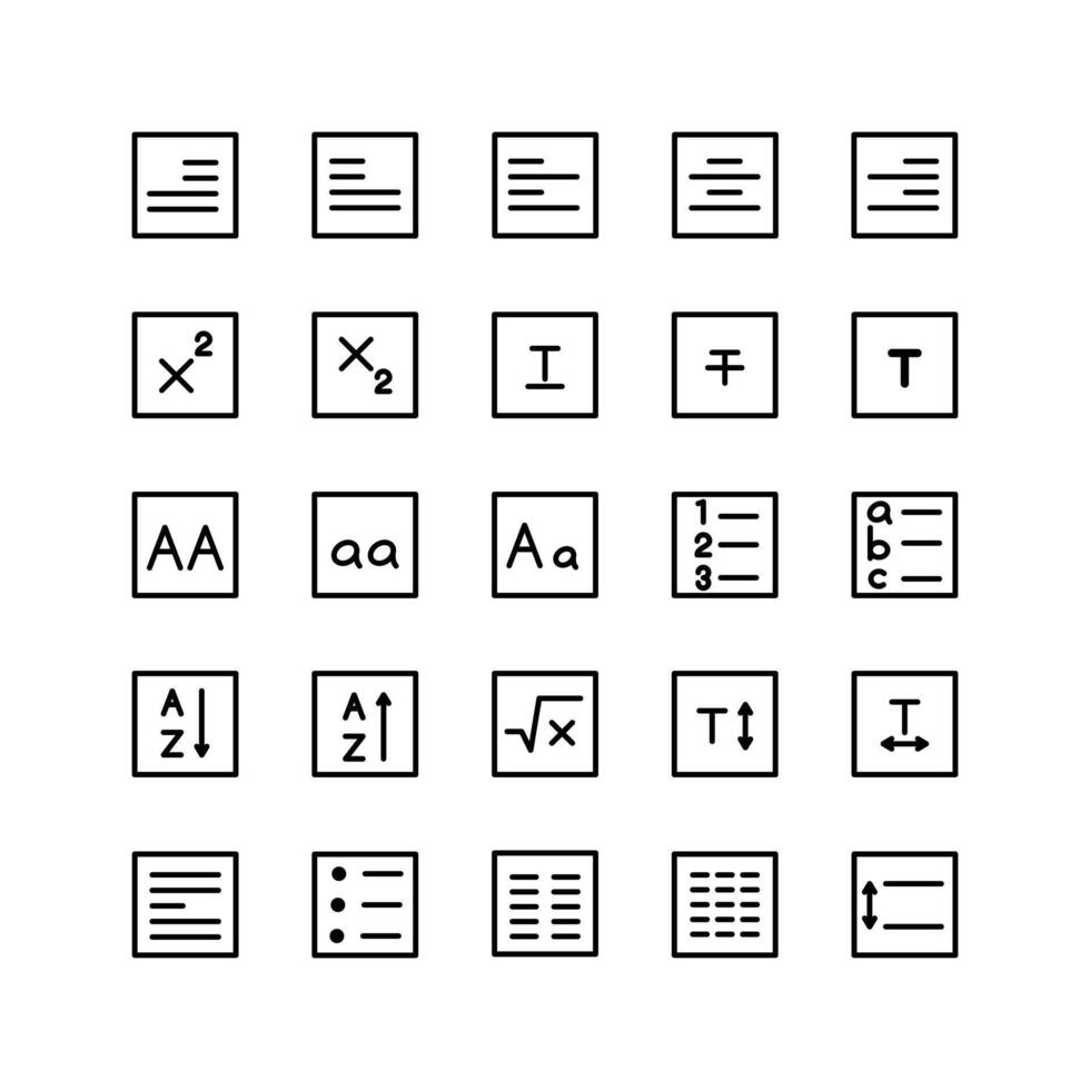 Text Editor icon set vector line for website mobile app presentation social media Suitable for user interface and user experience