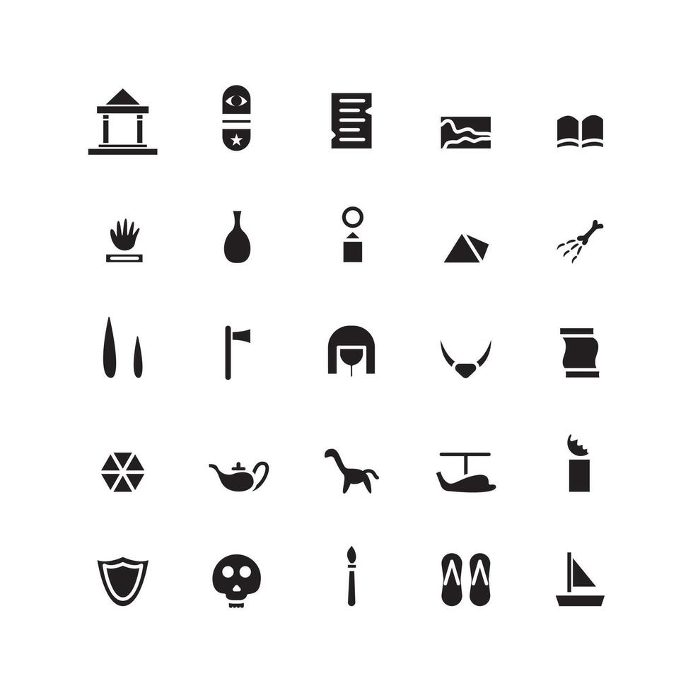 Museum icon set vector solid for website mobile app presentation social media Suitable for user interface and user experience