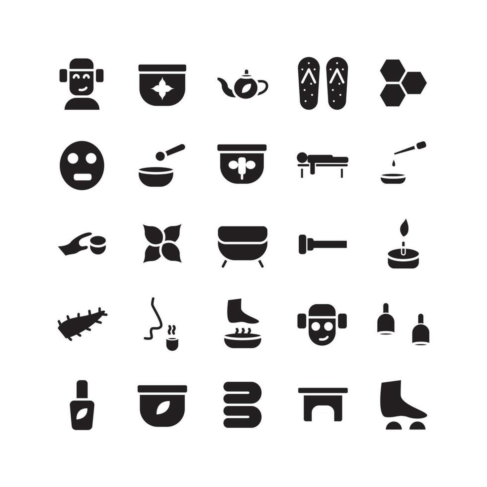 Therapy icon set vector solid for website mobile app presentation social media Suitable for user interface and user experience