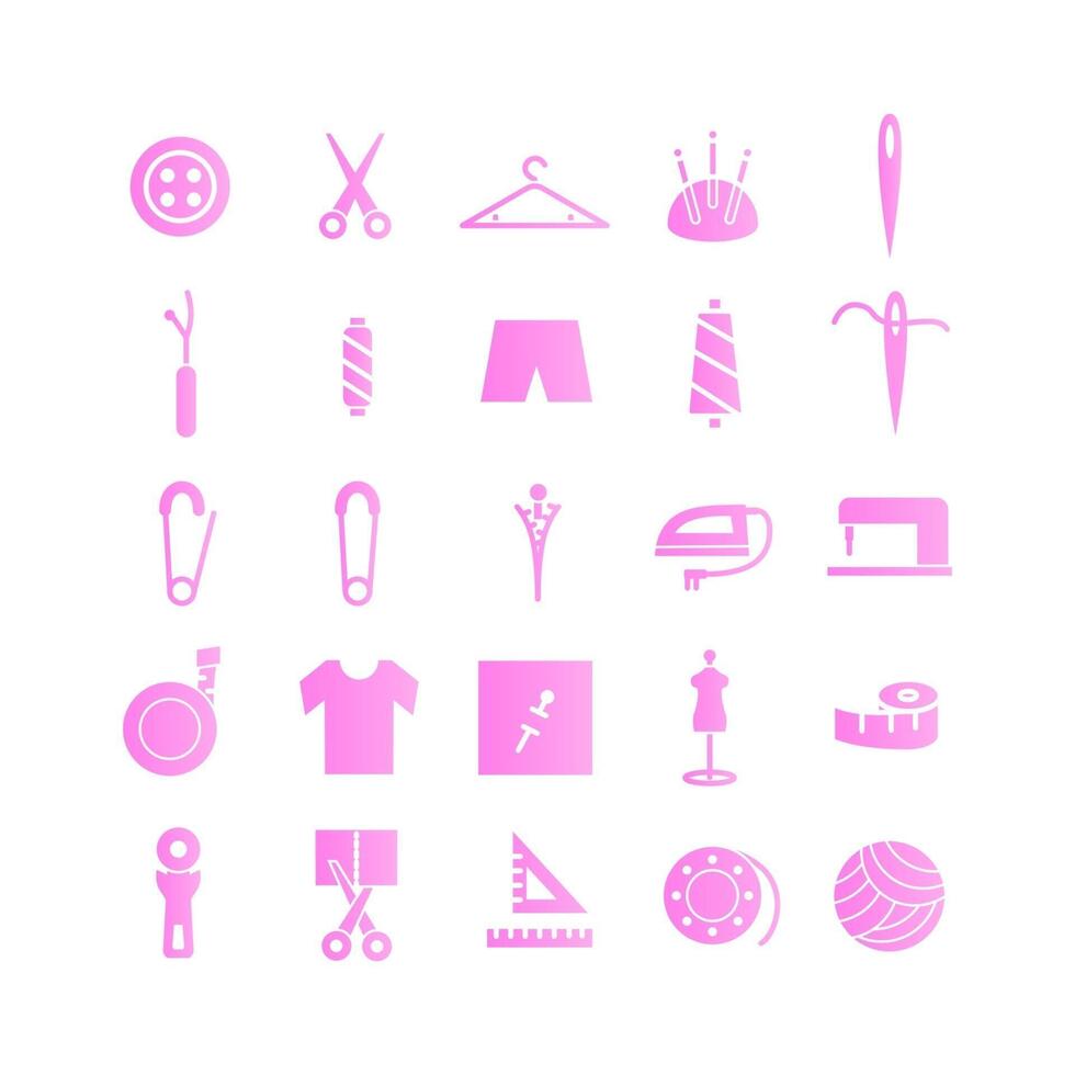 Tailor icon set vector gradient for website mobile app presentation social media Suitable for user interface and user experience
