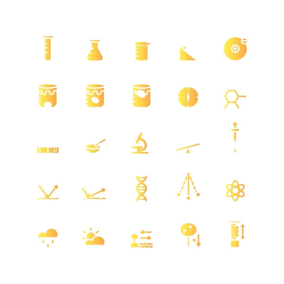 Science icon set vector gradient for website mobile app presentation social media Suitable for user interface and user experience