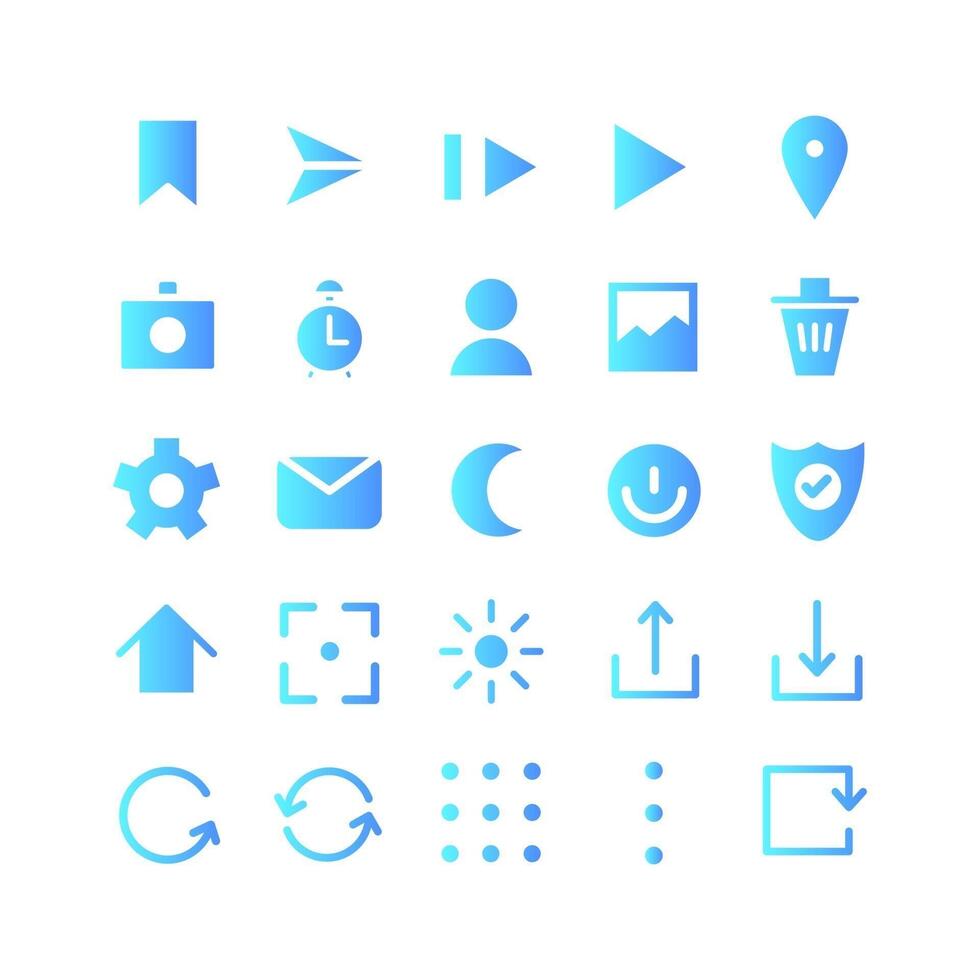 Mobile Interface icon set vector gradient for website mobile app presentation social media Suitable for user interface and user experience