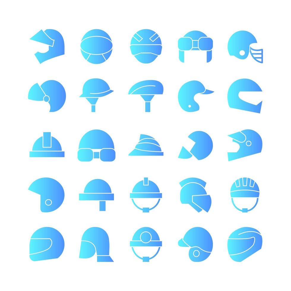 Helmet icon set vector gradient for website mobile app presentation social media Suitable for user interface and user experience