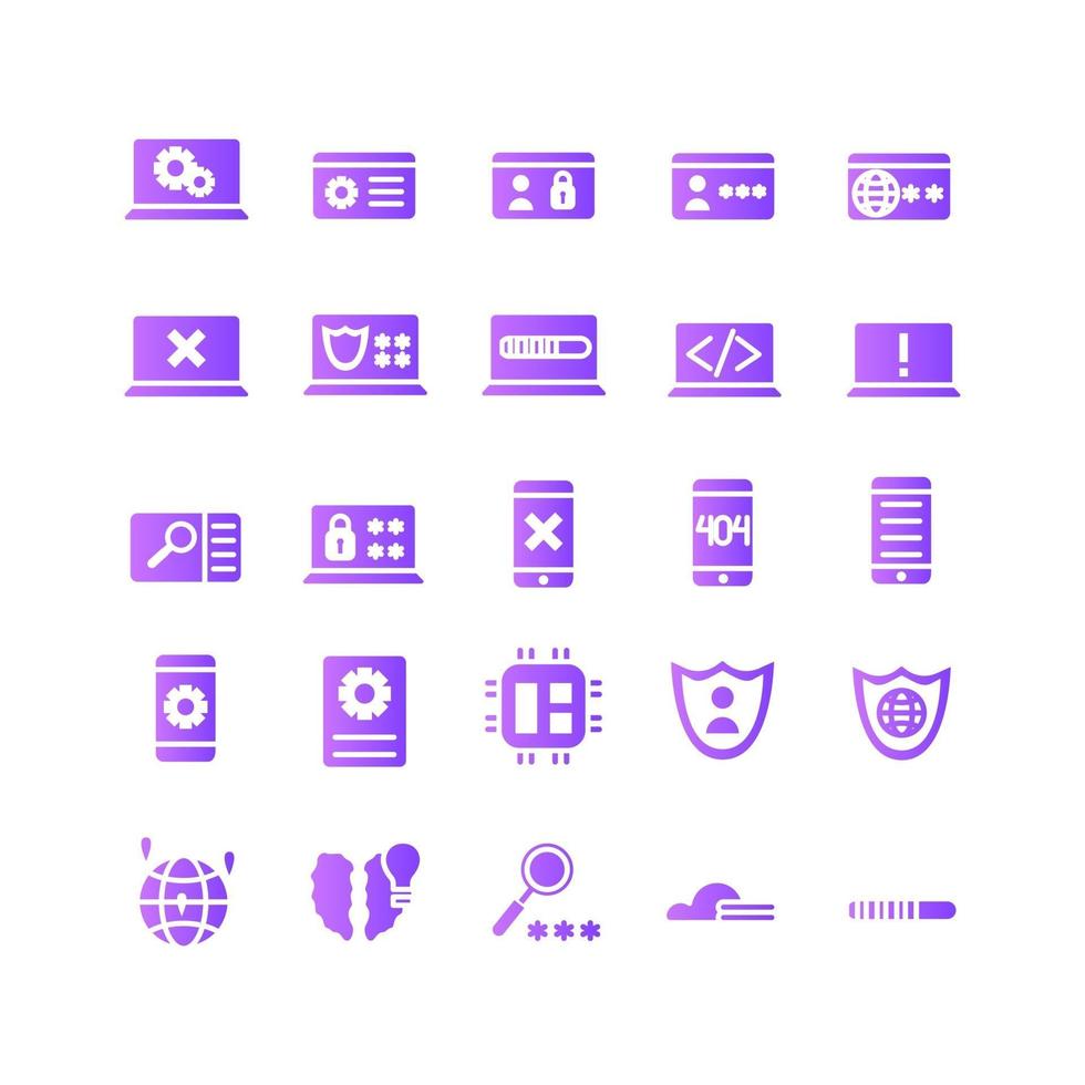 Programming icon set vector gradient for website mobile app ...