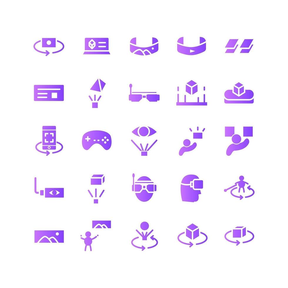 Virtual Reality icon set vector gradient for website mobile app presentation social media Suitable for user interface and user experience