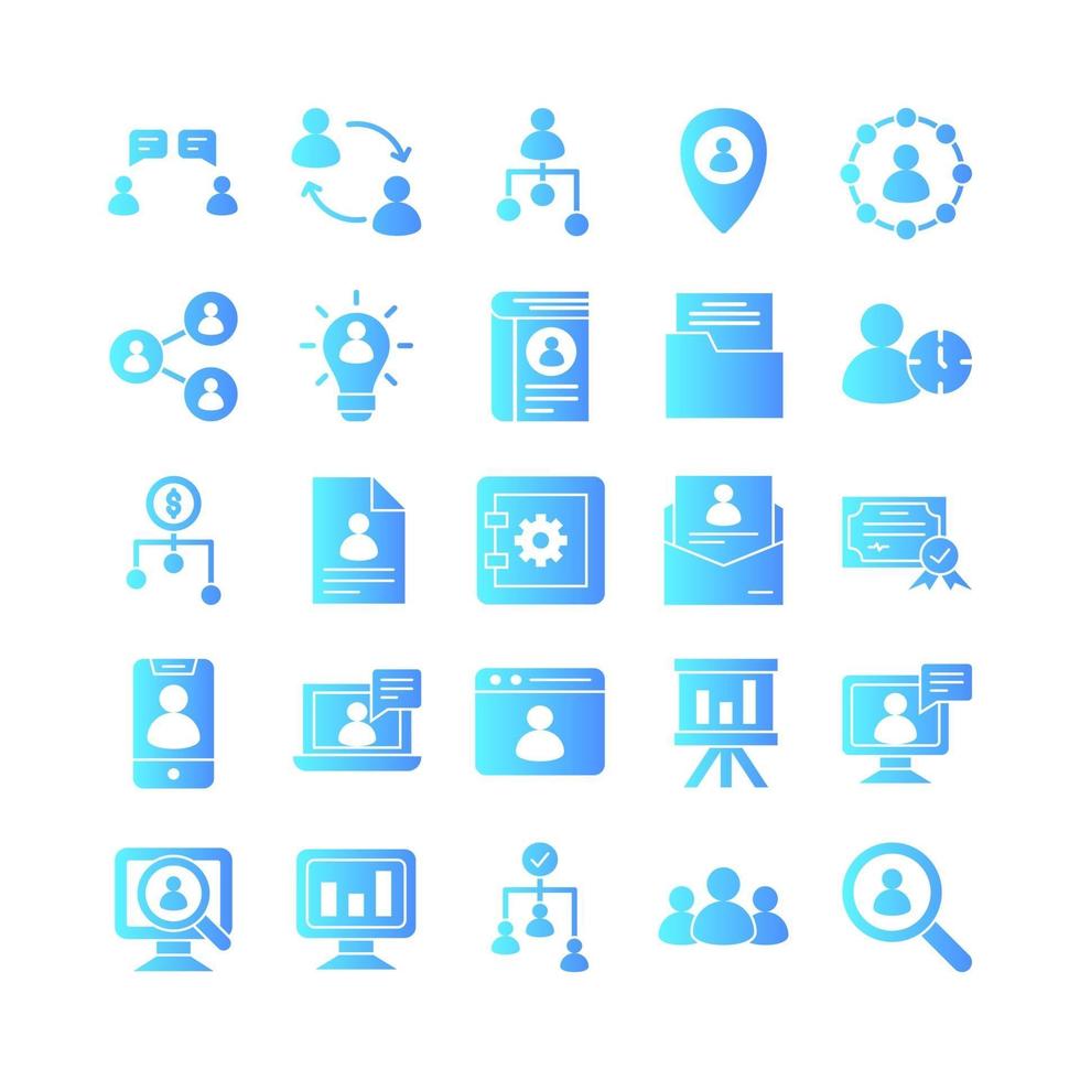 Human Resource icon set vector gradient for website mobile app presentation social media Suitable for user interface and user experience