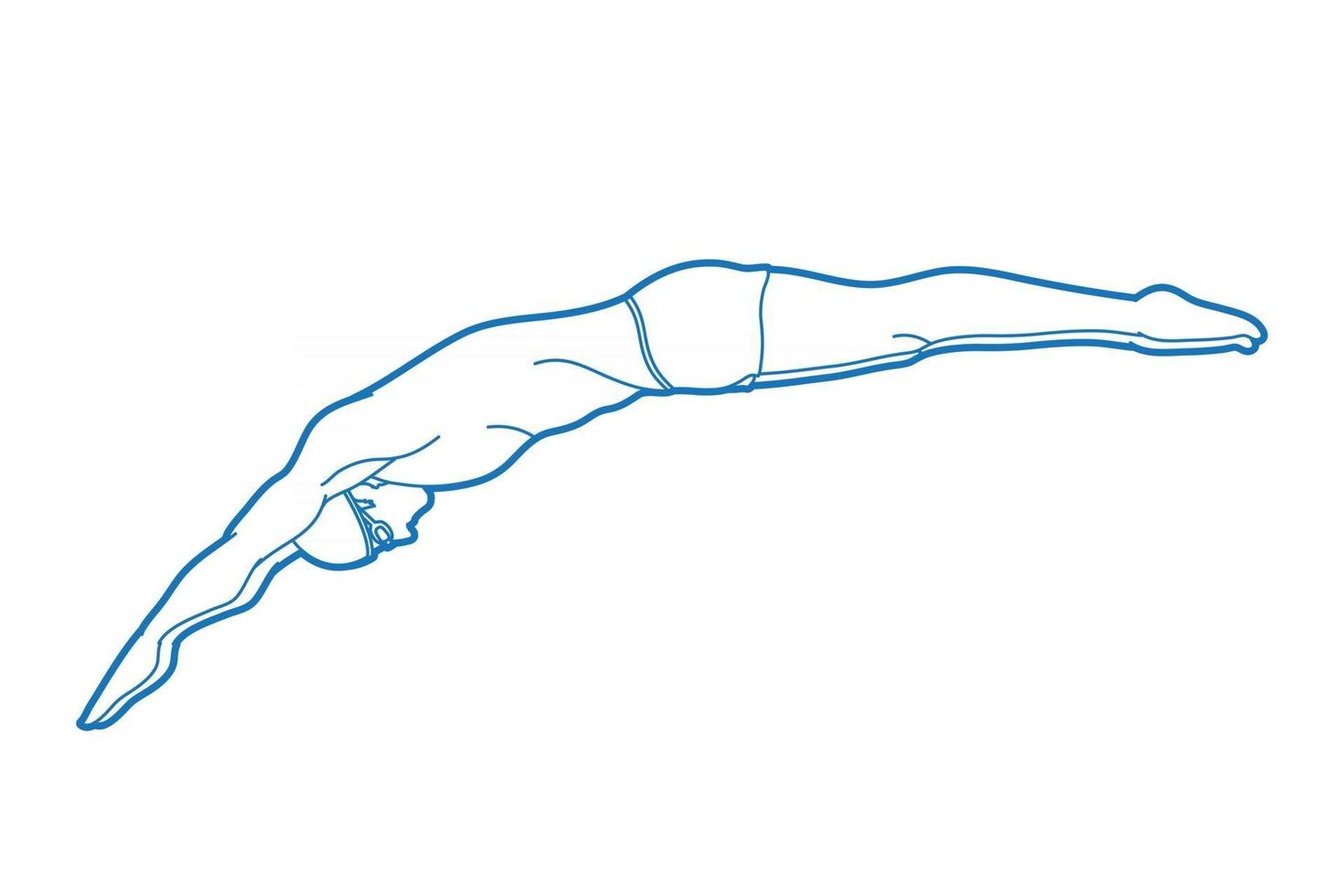 Outline Swimmer Jumping Action Sport Swimming vector