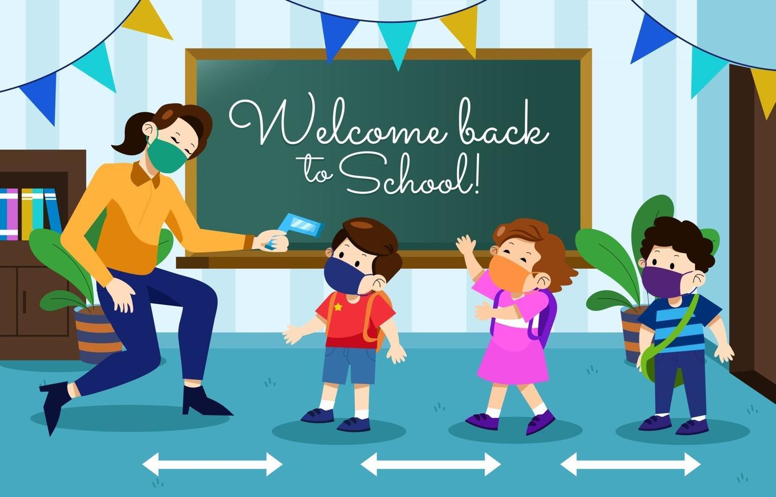 Back to School in New Normal vector