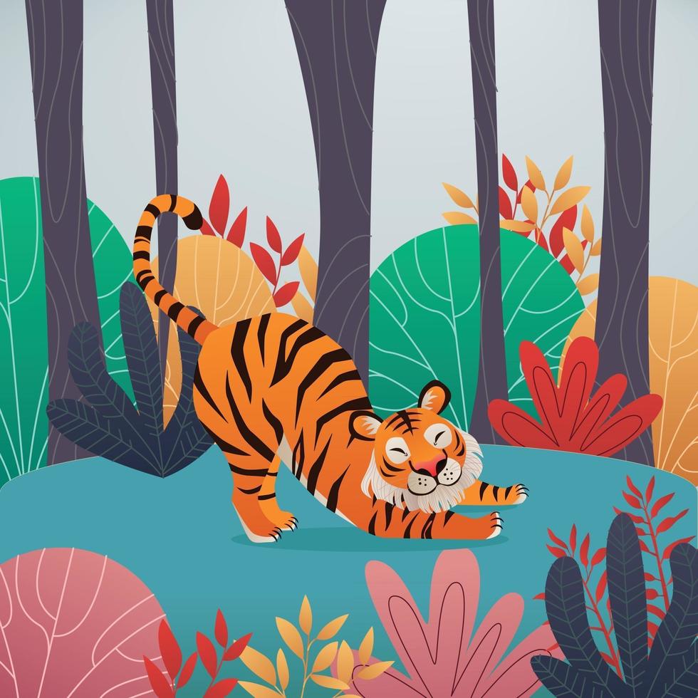Tiger in Jungle vector