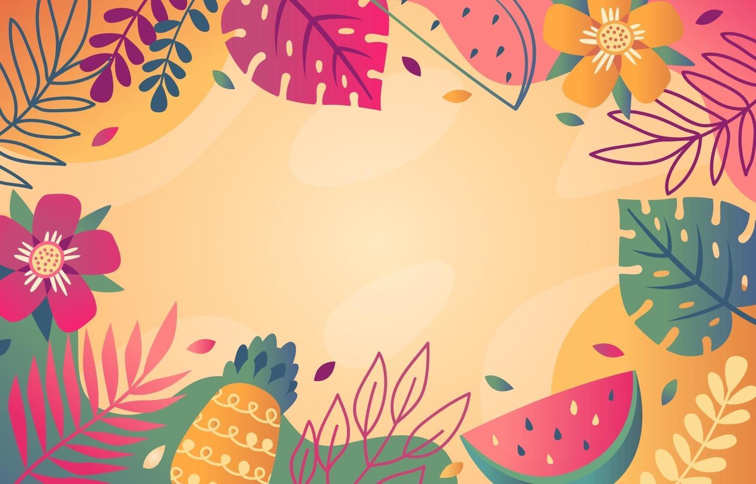 Abstract summer floral background vector