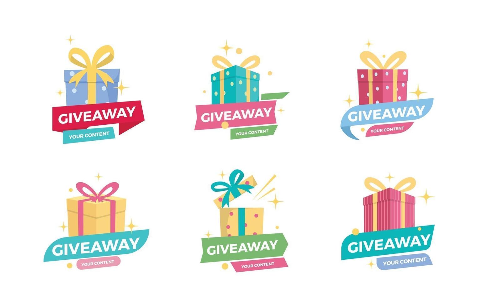 Colorful Giveaway Gift Box Badge vector