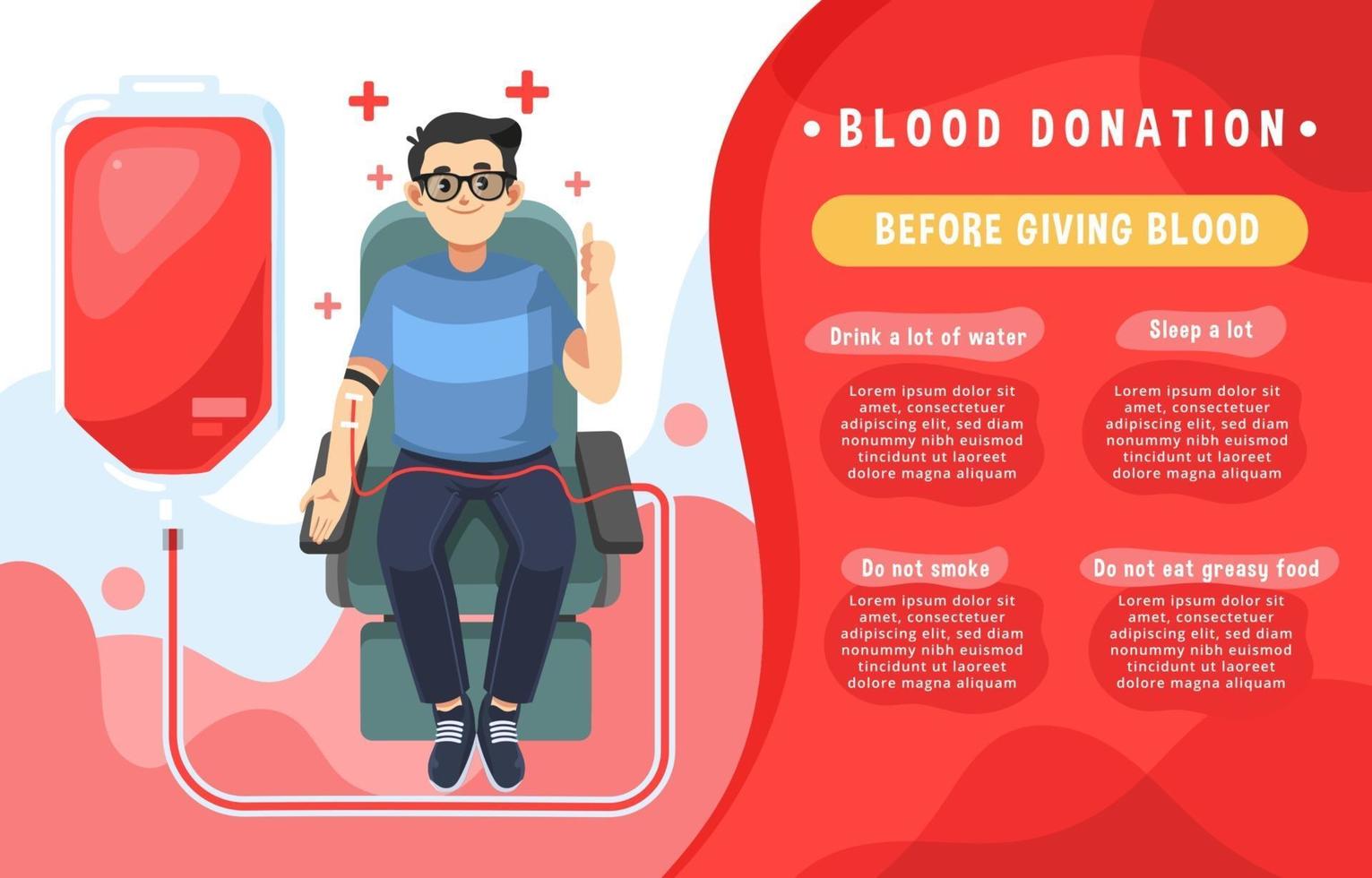 Blood Donation Simple Infographic vector