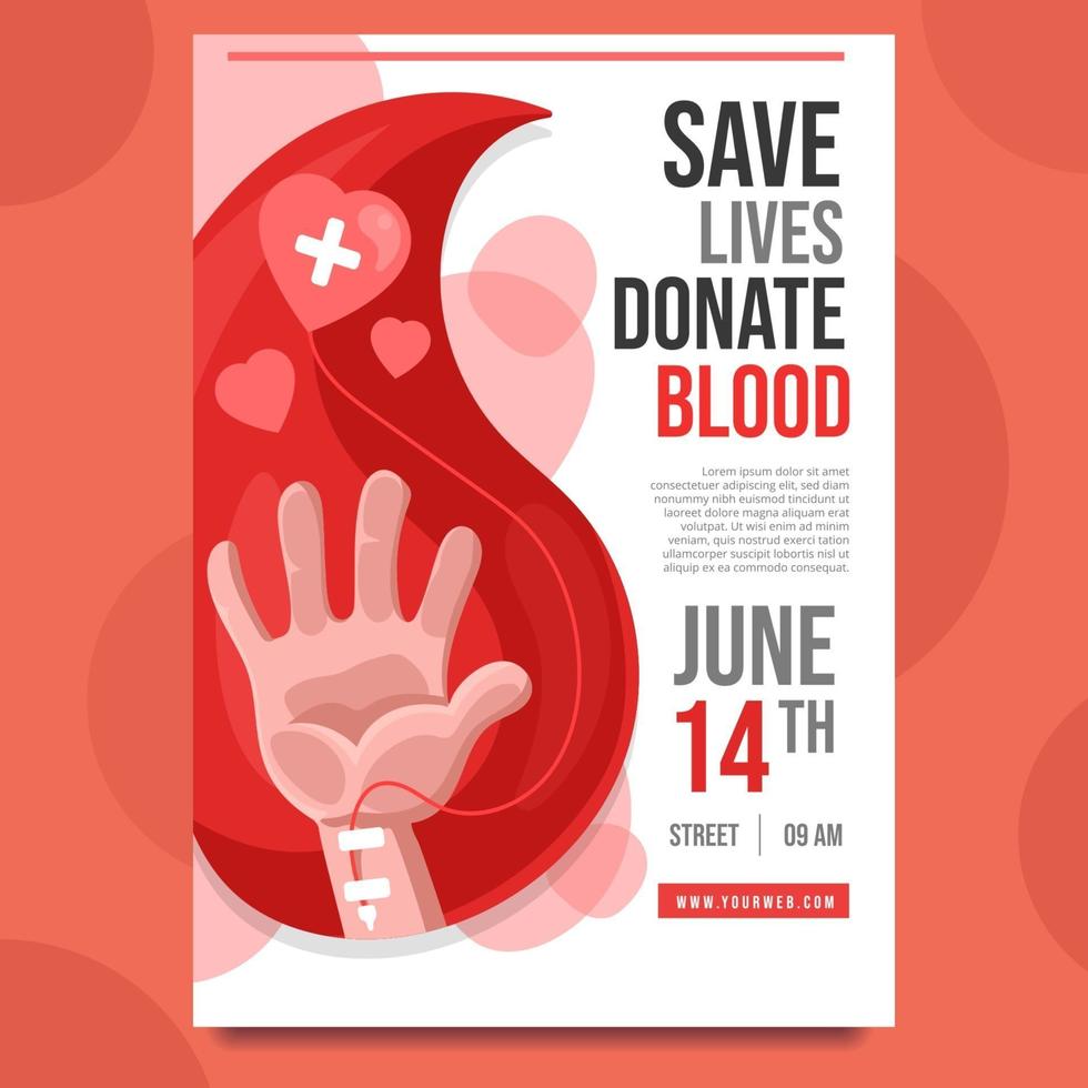 Save Lives By Donating Your Blood Poster vector