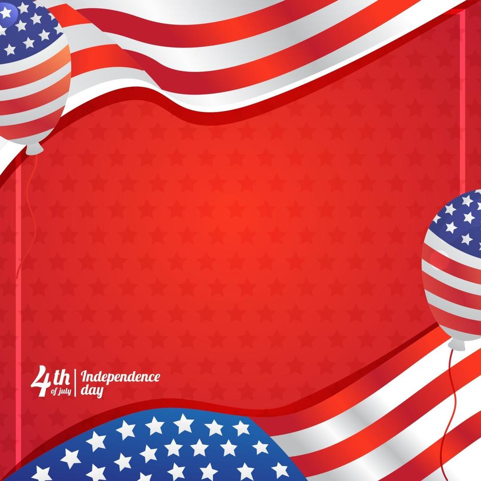 America Independence Day Balloon and Flag Background vector