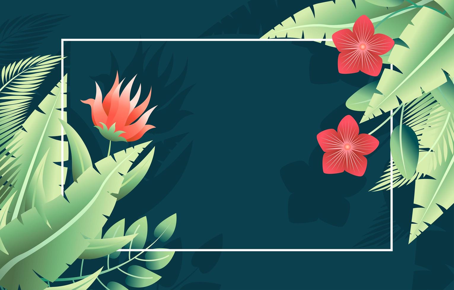 Summer Tropical Flower Plants Background vector