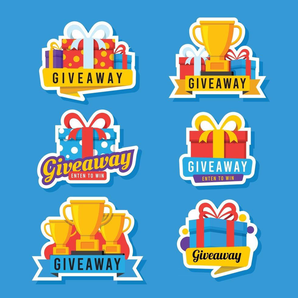 Colorful Giveaway Sticker vector