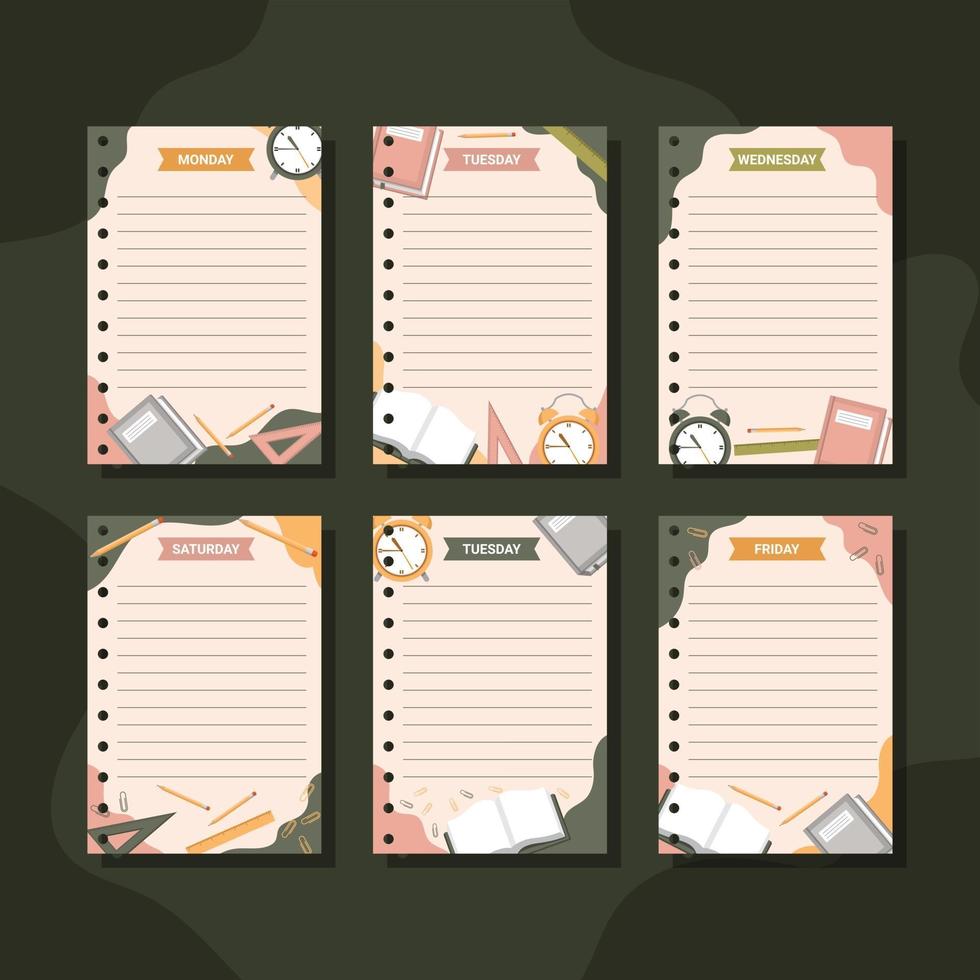 Flat Journal Template Collection vector