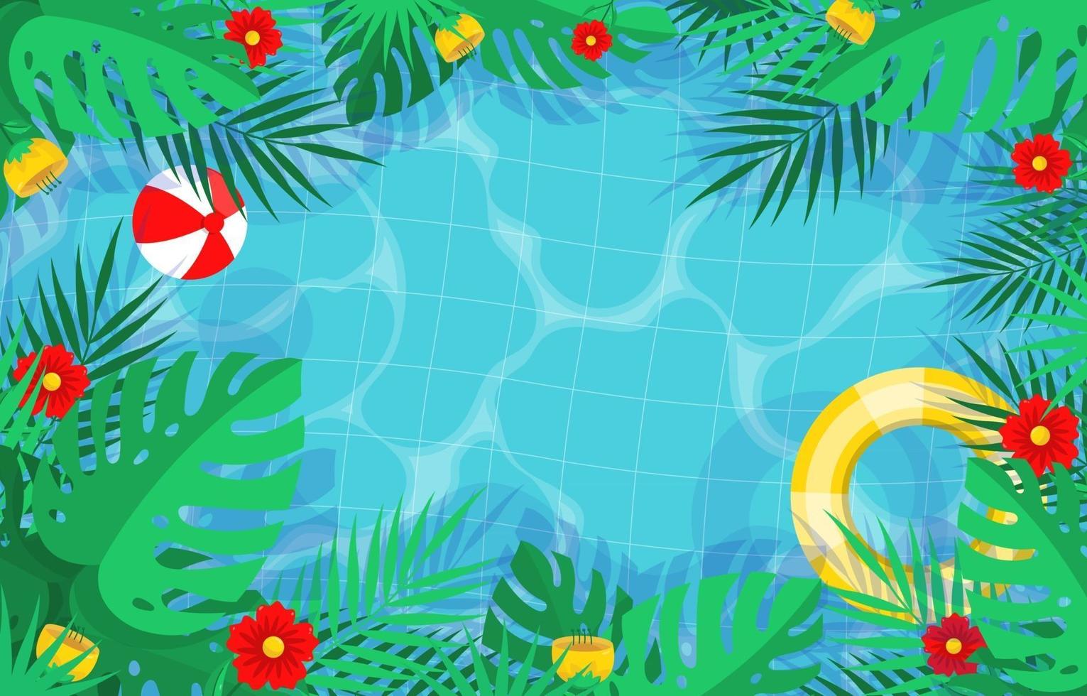 disfruta del verano en la piscina vector