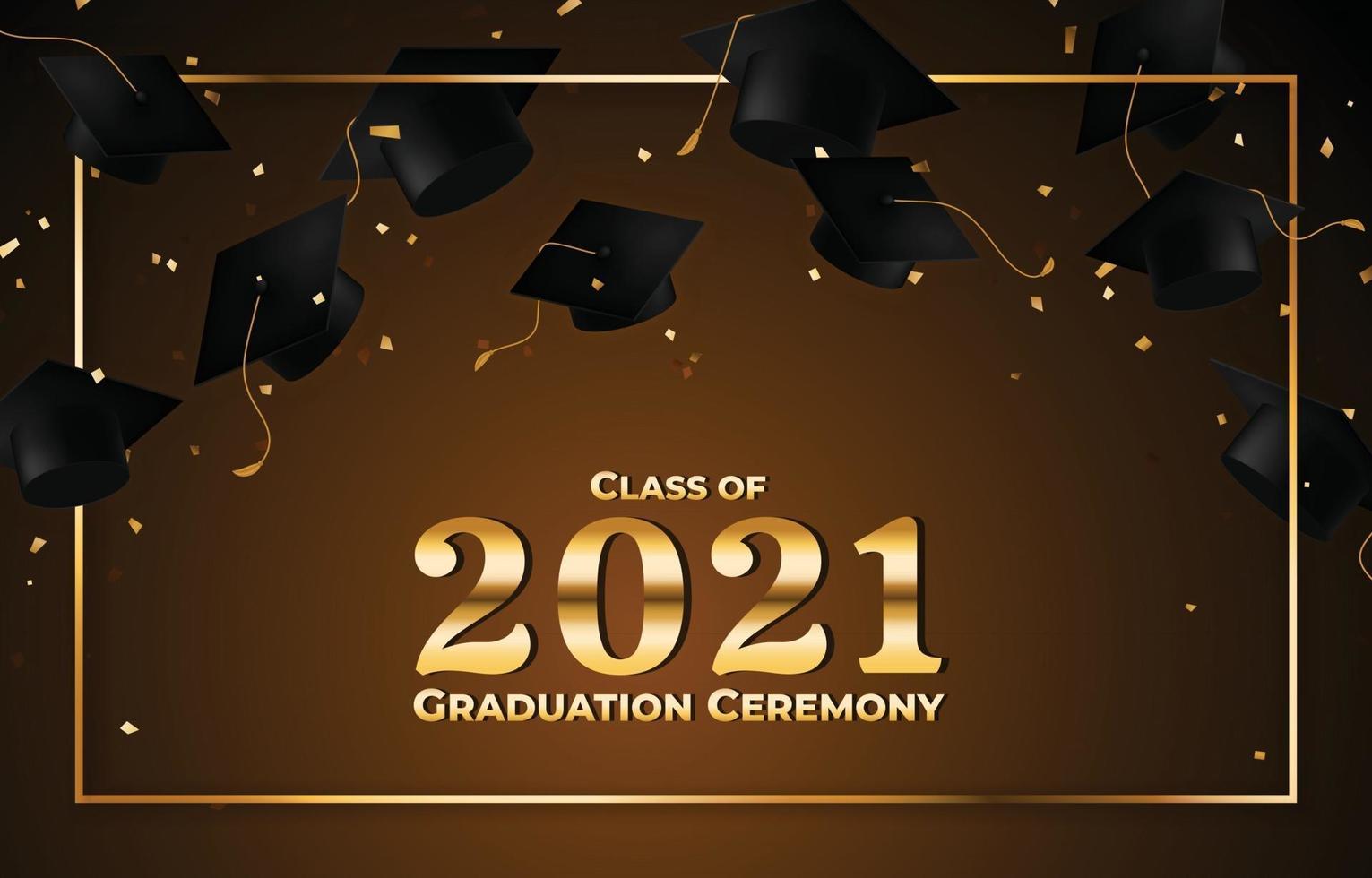 Graduation Caps Ceremony Background vector