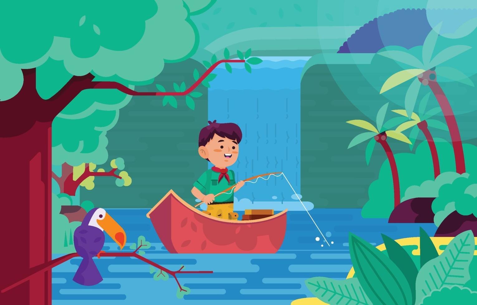 Fishing in the River vector