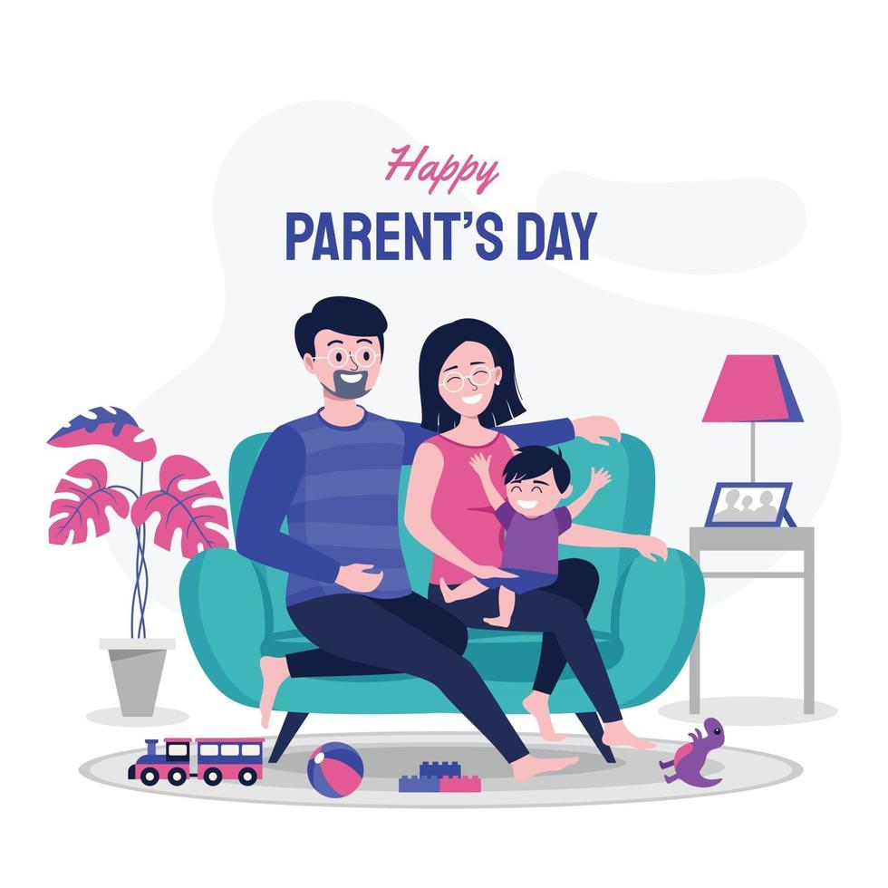 Dad And Mom Are Happy Together vector