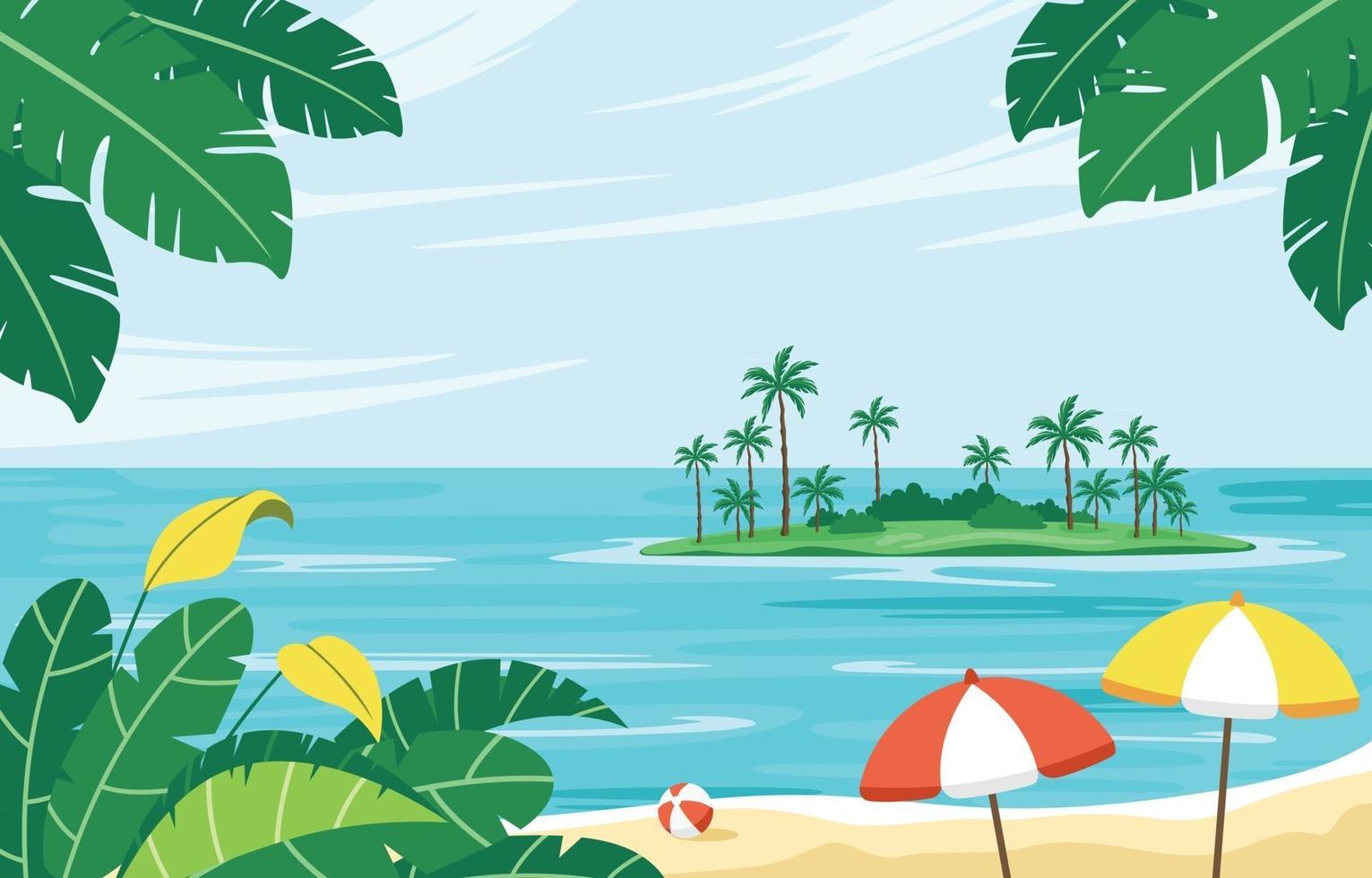 Island Beach Summer Background vector