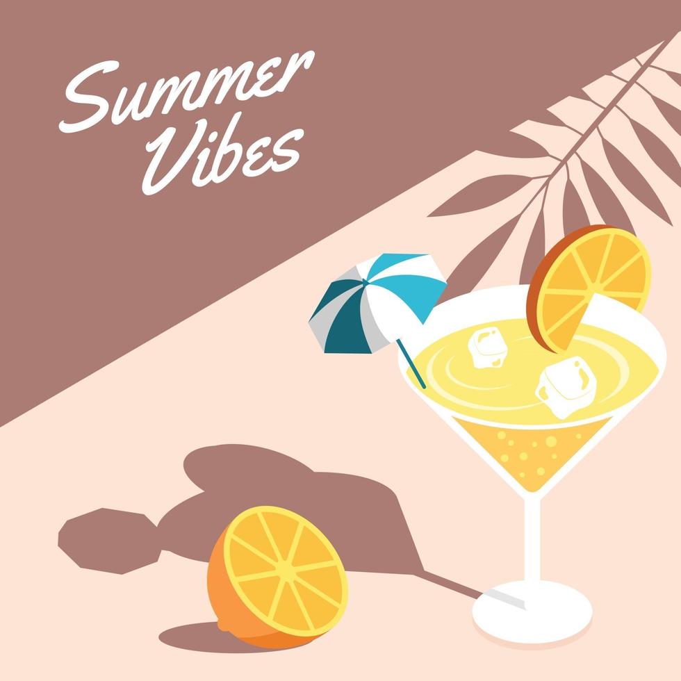 Summer Cocktail Isometric Background vector