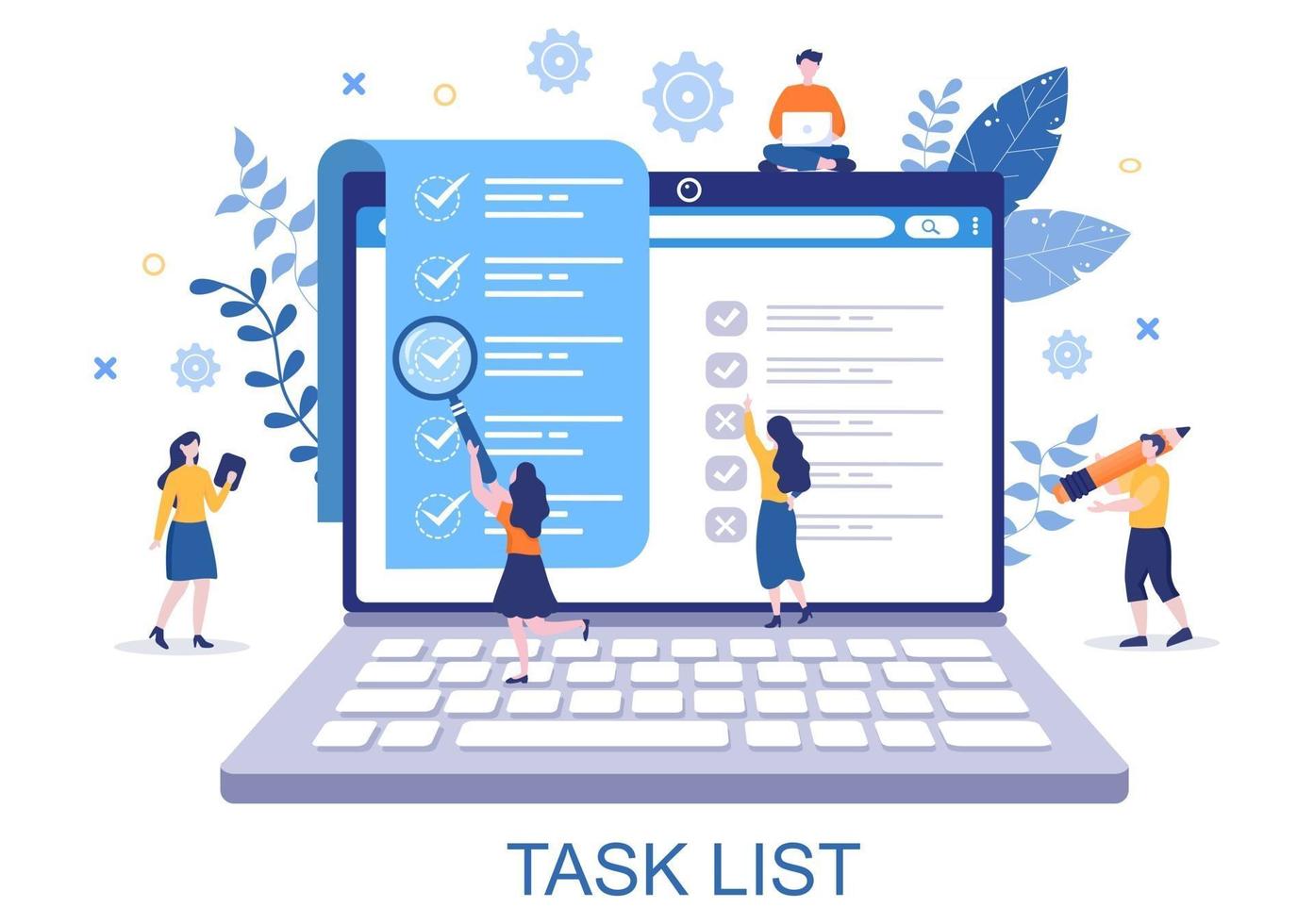 Task List Vector Illustration