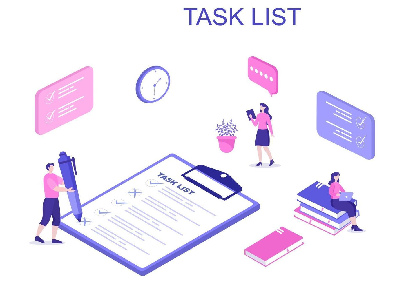 Task List Vector Illustration