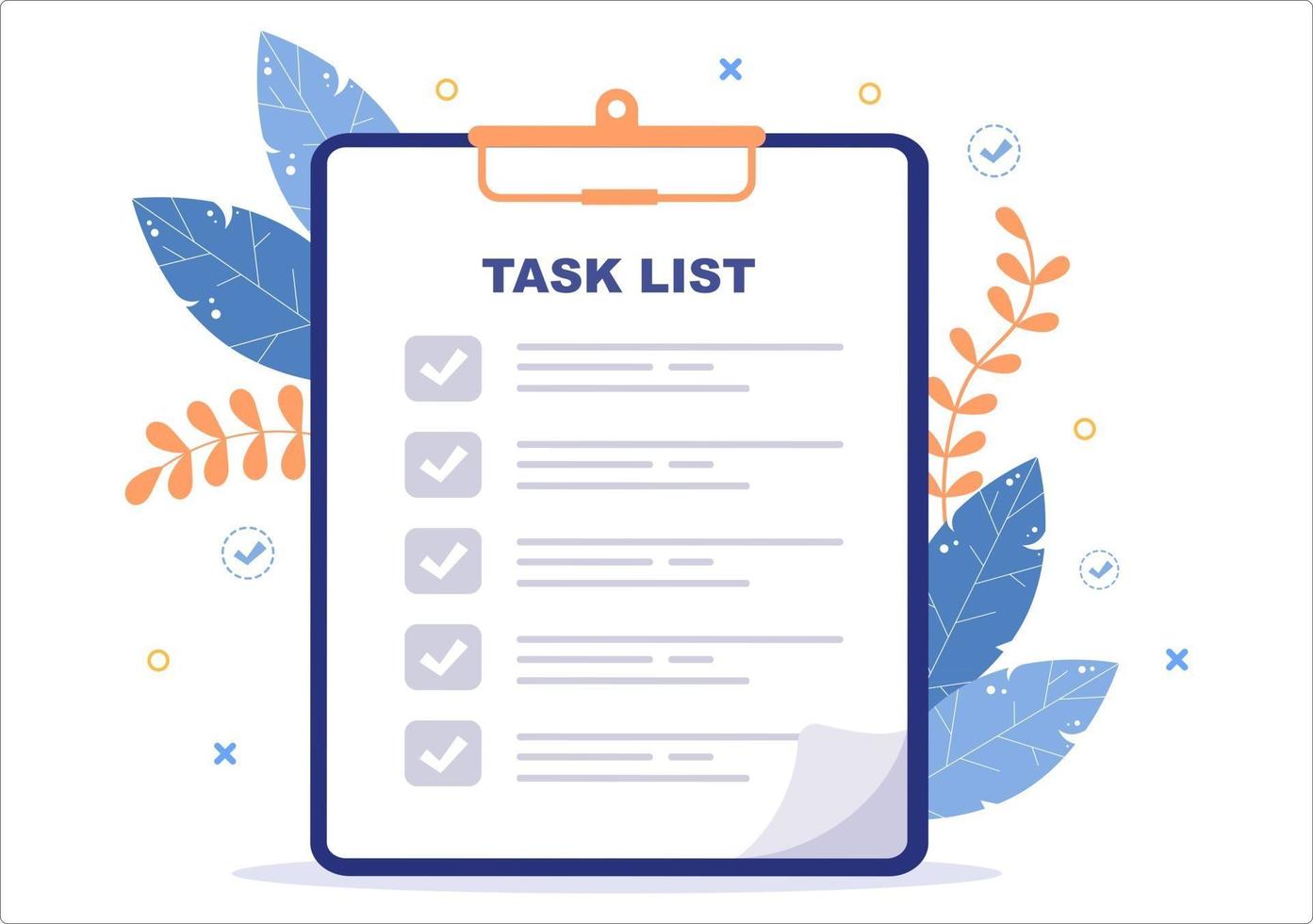 Task List Vector Illustration