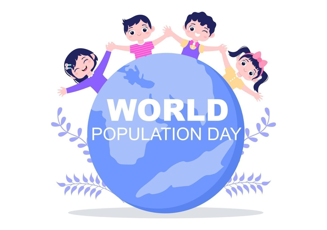 ilustración del día mundial de la población vector