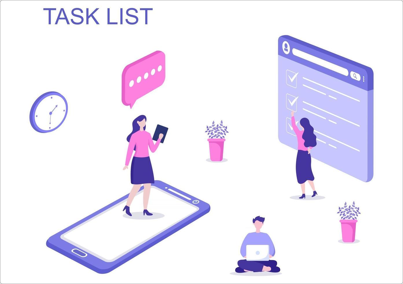 Task List Vector Illustration