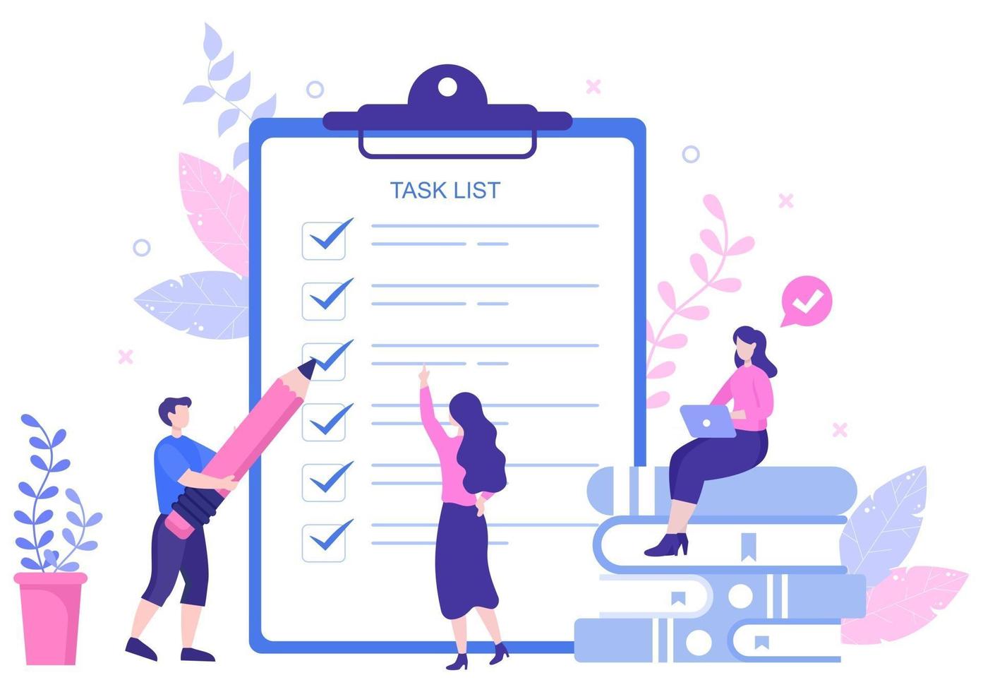 Task List Vector Illustration