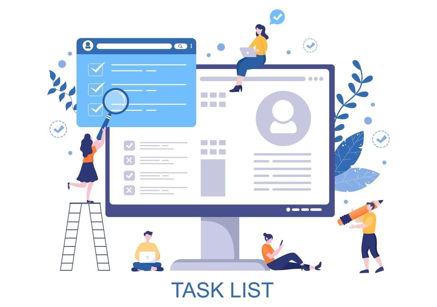 Task List Vector Illustration