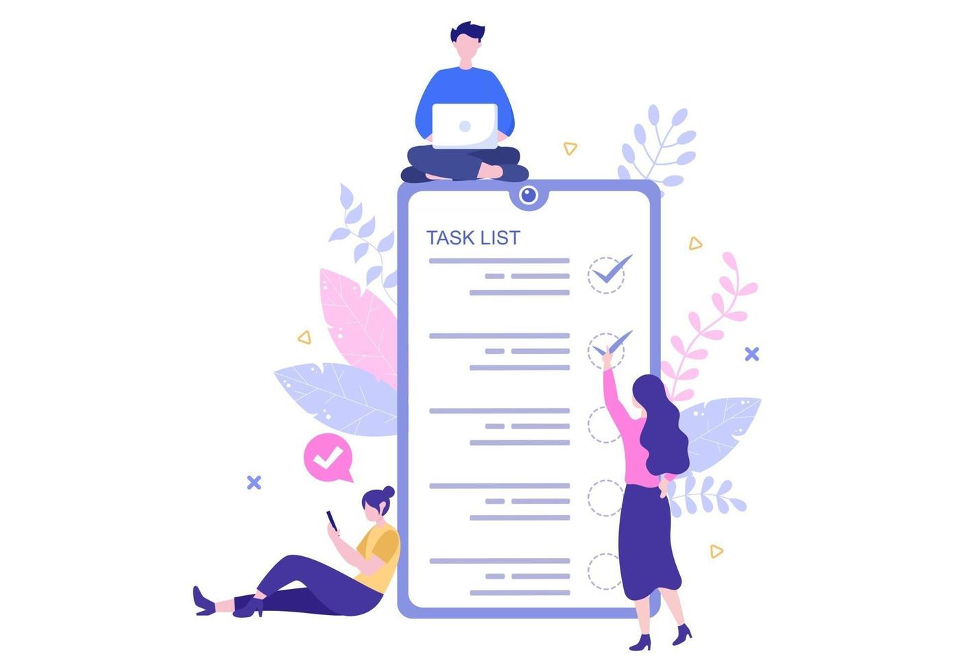 Task List Vector Illustration