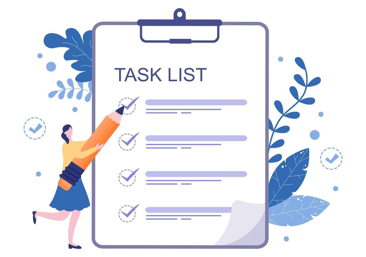 Task List Vector Illustration