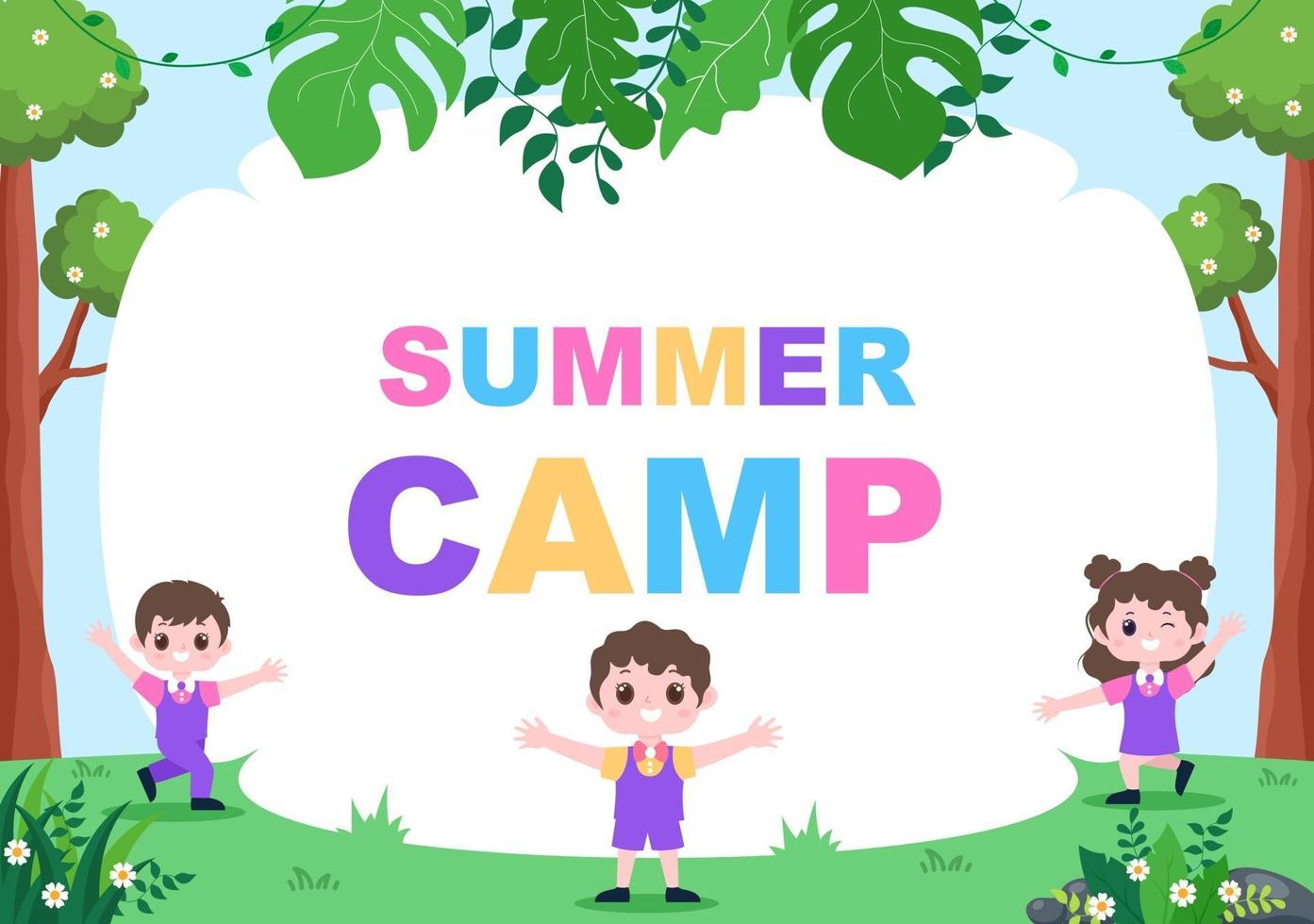 Summer Camp Landscape Illustration vector